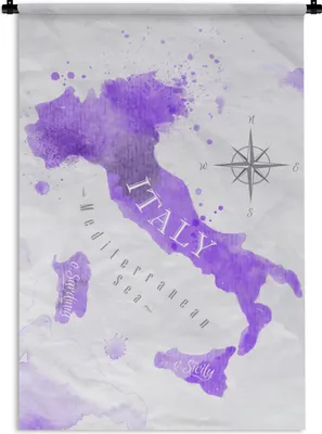 Produktbild von MuchoWow® Wandteppich Wandbehang Karten - Italien - Farbe 120x180 cm Tapisserie Dekoration Wandtuch - Schlafzimmer - Dekorationen für das Haus