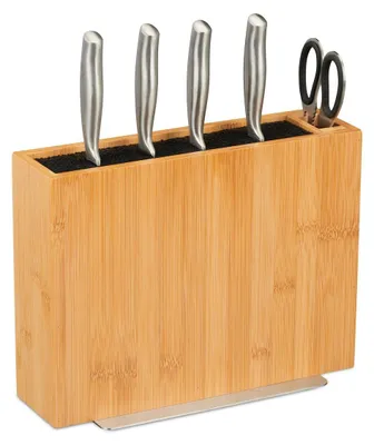 Produktbild von Messerblock Messerhalter Bambus - 20,5 cm Klinge - Natur und Schwarz - Für die Küche