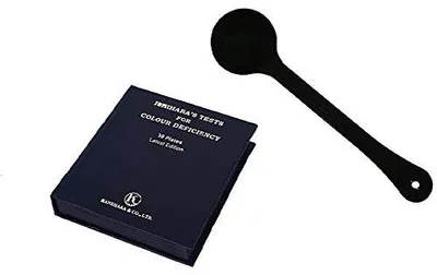 Ishihara-Testtafelbuch, 38 Tafeln, 2019, mit Anleitung und Augenabdeckung