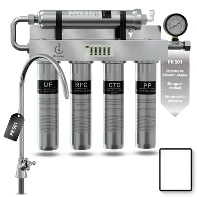 Wasserreiniger, Umkehrosmose, 5-Stufen-Filter, 2000 l, Untertisch