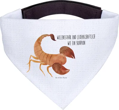 Produktbild von Mr. & Mrs. Panda Hunde Halstuch Sternzeichen Skorpion - Weiß - Geschenk, Bandana, Skorpione, Hund, Dreieckstuch, Geburtstag Oktober, Für, November, Hals Tuch
