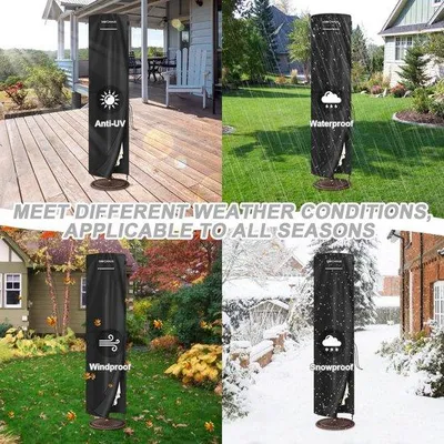 Productafbeelding van Beschermhoes voor parasol - Waterdichte doucheafdekking - 240 x 60/60 cm - 420D Oxford-weefsel