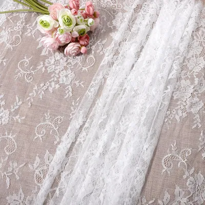Produktbild von Weiße Spitzentischdecke, Vintage Bestickte Tischauflage, 75 x 300 cm, Boho Hochzeit Tischdekoration für Feierlichkeiten