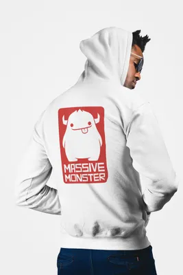 Produktbild von D&B Unisex Hoodie ZIPEB00024 Monster Weiß-Größe XL