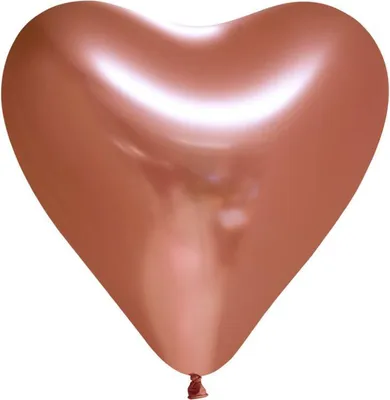 Produktbild von 6 Chrome Herz Luftballons in Kupfer Spiegelballons 30cm
