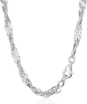 Produktbild von Halskette 38cm Panzerkette gedreht Singapurkette 925 Silber 4,5mm Collier breit