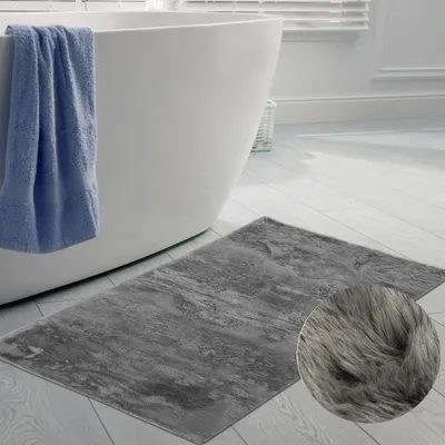 Produktbild von Teppich für Badezimmer | rutschfest | in anthrazit Größe - 70 x 140 cm