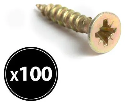 Imagen del producto de Tornillo para paneles de madera - amarillo - 3 x 16 mm - 100 unidades