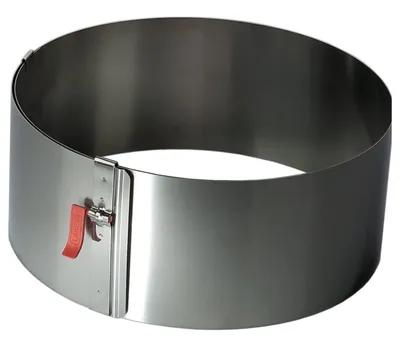 Imagen del producto de Lares Tortenring mit Klemmhebel H: 7cm Ø 10-18 cm Federbandstahl fruchtsäurefest 6013