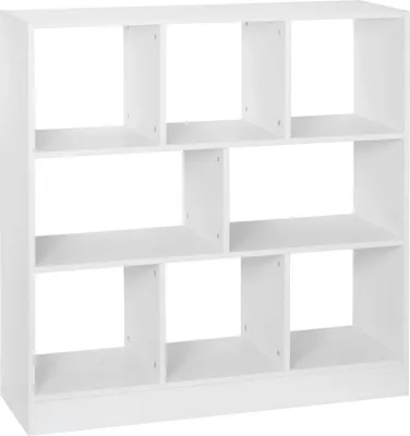 Immagine prodotto di Happyment Malda libreria a giorno - 8 scomparti - Bianco - Libreria - Soggiorno, camera da letto, camera dei bambini - Legno - 97,5 x 30 x 100 cm