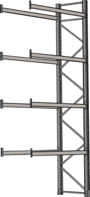 Produktbild von Feuerverzintkes Palettenregal, Anbaufeld , 5 Lagerebenen, max. Palettengewicht 1000 kg, Feldlast 12000 kg, BxTxH 2825x1100x6000 mm