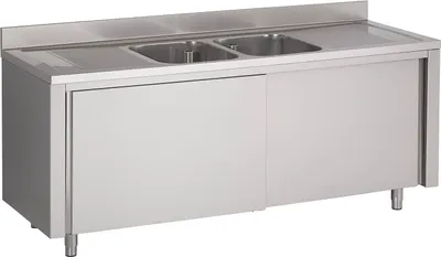 Produktbild von CHEFGASTRO 700 Spültisch Schiebetüren 2 mit te 2000 BxTxH 2000x700x850mm