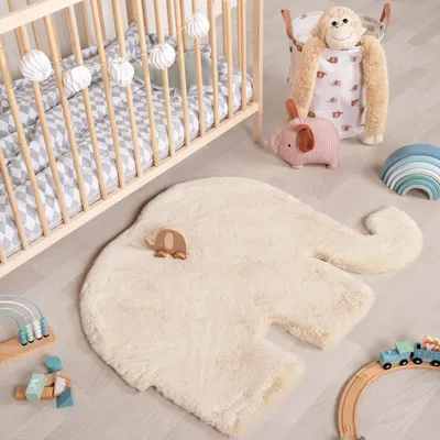 Produktbild von Volero - Kinderteppich - Huggy Elefant Creme - 80x100 cm - Kinderzimmer, Babyzimmer - Modern