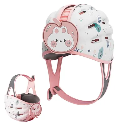 Produktbild von Baby Schutzhelm, Kinder Lauflern Helm 360°, stoßdämpfend, atmungsaktiv, verstellbarer Sommer Helm, Sicherheitskappe, Kinder Kopfschutz