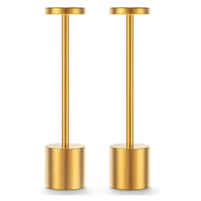 Produktbild von 2er LED Nachtlichter Akku Tischlampe Kabellos,1800 mAh Batterie mit 3 Beleuchtungsmodi Dimmbar Tischlampe,LED Tischleuchte Nachttischlampe,golden