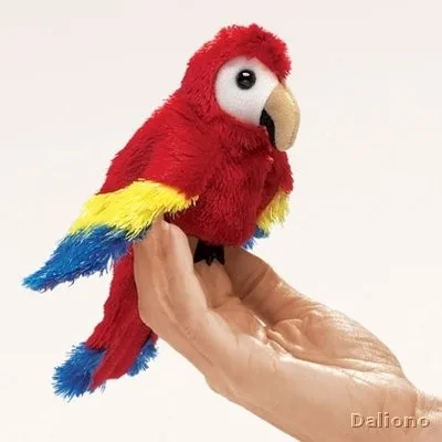 Produktbild von Folkmanis Fingerpuppe Papagei 18 cm rot Kuscheltier