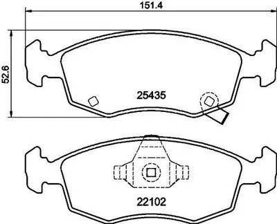 Produktbild von HELLA Bremsbeläge Satz Vorne Bremsklötze für FIAT 500 (312) 8DB 355 021-751