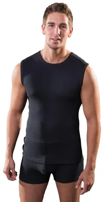 Herren Funktions Tank Top Unterhemd schwarz
