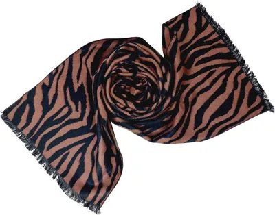 Produktbild von Schal Seidenflanell Zebra schwarz braun - sanft wie Kaschmir 100% Seide