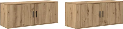 Obrázek produktu pro vidaXL Nástěnná televizní skříňka, sada 2 kusů, dekorativní lamino s povrchem imitujícím dřevo Artisan Oak