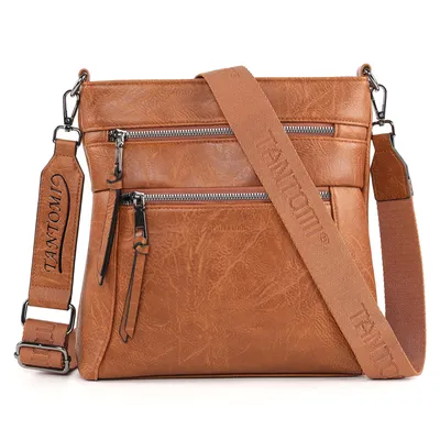 Produktbild von Umhängetasche damen, Mittelgroß Crossbody Bag, Schultertasche Handtaschen für Frauen mit Reißverschluss Verstellbar Abnehmbar Breiter Gurt