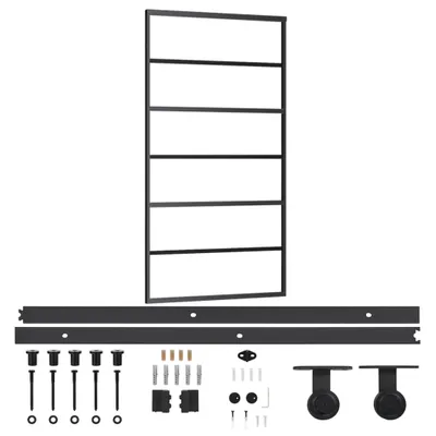 Obrázok produktu pre vidaXL Posuvné dvere s kovaním ESG sklo a hliník 102x205 cm