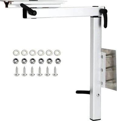 Image de Support de pied de table, rotation 360°, réglage en hauteur télescopique, argenté