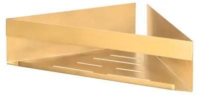 Obrázek produktu pro Rohová police WENKO Turbo-Loc® Mod. Genova Gold Matt, připevňuje se bez vrtání pomocí speciální lepicí podložky