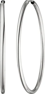 Produktbild von Ohrringe Creolen 39,1x1,7mm aus 585 Gold Weißgold rund glänzend schlicht Damen