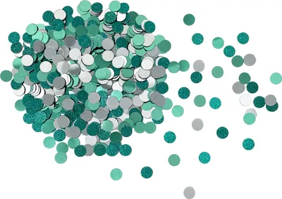 Produktbild von Oblique Unique Konfetti Rund Glitzer Streudeko Tisch Deko für Geburtstag Silvester Party Hochzeit JGA - türkis silber