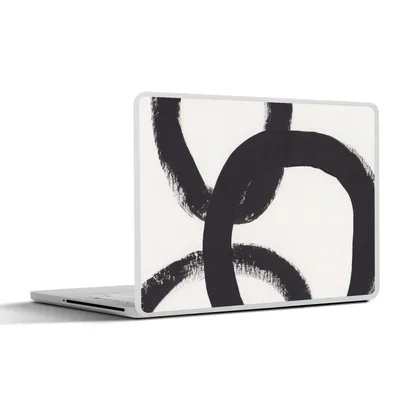 Produktbild von MuchoWow® Laptop Aufkleber Sticker Cover Abstrakt - Formen - Schwarz - Kreise 25x18 cm - Laptop-Deko