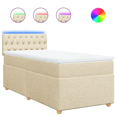 Produktbild von Boxspringbett mit Matratze Creme 90x200 cm Stoff