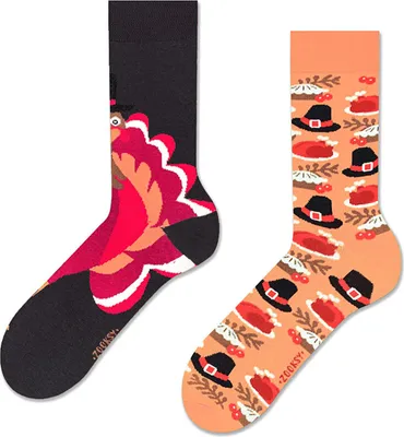 Produktbild von Damensocken "Thanksgiving", Größe 36-40, bunte Socken mit lustigem Muster