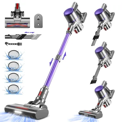 Produktbild von Hiazurm Akku Staubsauger,HEPAx4,Staubsauger kabellos,40 Min,Haushalte mit Haustieren ,kabelloser Staubsauger,Anti-Tangle-Staubsauger