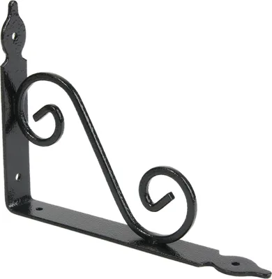 Produktbild von Regalhalter 140x110mm Regalträger Regalwinkel Wandkonsole Antik Retro Schwarz