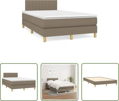 Produktbild von The Living Store Boxspringbett mit Matratze Taupe 120x190 cm Stoff
