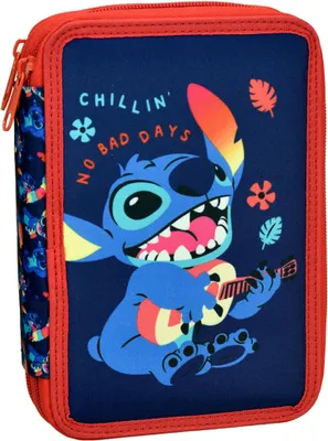 Produktbild von Disney Lilo und Stitch Chillin' gefülltes Federmäppchen, zweistöckig