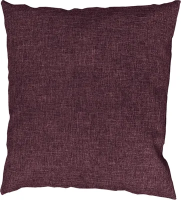 A square plum-colored pillow is shown against a white background.