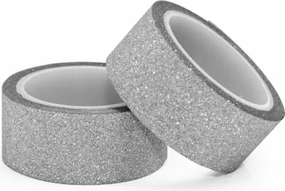 Obrázek produktu pro Samolepicí třpytivá páska 15 mm x 3 m / 2 kusy / stříbrná 254001