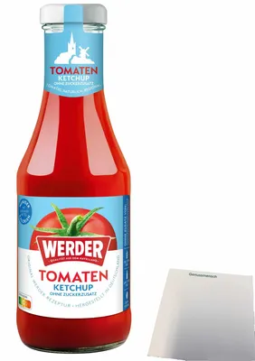 Produktbild von Werder Ketchup 0% Zucker (450ml Flache) + usy Block