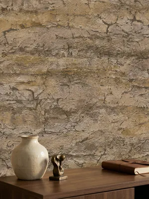 Newroom Vliestapete Felvira Beige Struktur, Wohnbeispiel