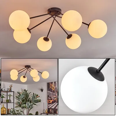 Produktbild von Cesaro Deckenlampe aus Metall/Glas in Schwarz/Weiß