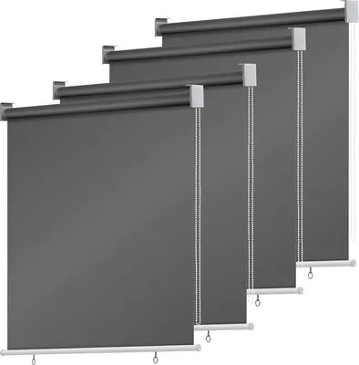 Produktbild von Jopassy Senkrechtmarkise 140 x 140cm Balkonmarkise Sonnenschutz, UV-bestaendige Vertikalmarkise, Windschut und Sichtschutz, aus Metall und Polyester,Anthrazit