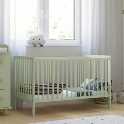 Obrázek produktu pro ZEE LUMI Mátová dětská postýlka 120×60 cm 2v1 se zábranou, borovicové dřevo, výškově nastavitelná, EN 716, juniorská postel