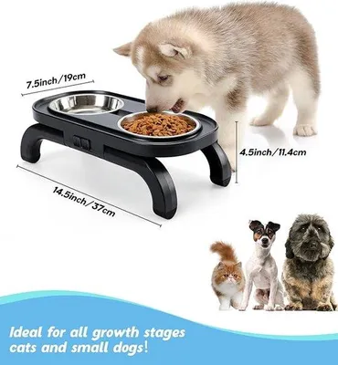 Produktbild von Famanu Futterstation für kleine Hunde und Katzen - Höhenverstellbar