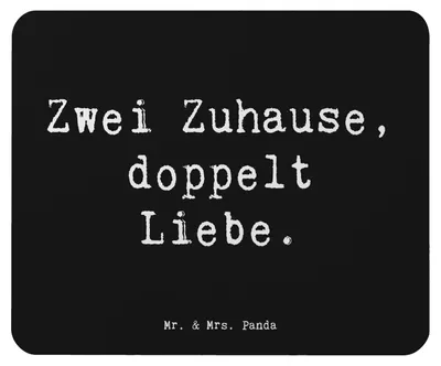 Produktbild von Mr. & Mrs. Panda Mauspad Spruch Trennung von den Eltern - Schwarz - Geschenk, mousematte, Trost, Elterntrennung, Kraft, schwierige Zeiten, pc mausunterlage, Vertrauem