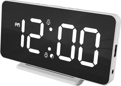 Produktbild von Caliber Caliber Slimline - Wecker - Digitale Uhr - Schlafzimmer - Zwei Weckzeiten - Großes Weiß Display - USB-Ladegerät - Weiß (HCG025)
