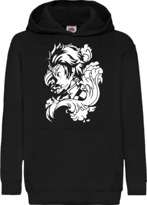 Produktbild von Kinder Kapuzenpullover Demon Anime Slayer Tanjiro Kamado 014, 12-13 Jahr - 152 / Schwarz