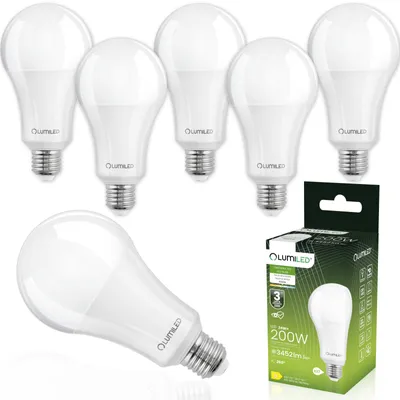 Produktbild von LUMILED Set 6x LED Lampe E27 A67 24W ersetzt 200W 3452lm 4000K Neutralweiß 6er Pack 260° Abstrahlwinkel Nicht Dimmba E27 Leuchtmittel für Wohnräume Küche Flur und Büro