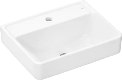 Produktbild von hansgrohe Xanuia Q Handwaschbecken, mit Hahnloch und ohne Überlauf, 500 × 390 mm, weiß glänzend, 60233450
